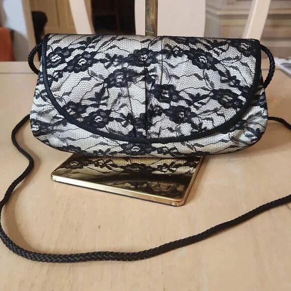 No Brand Handbags - Black lace floral evening bag